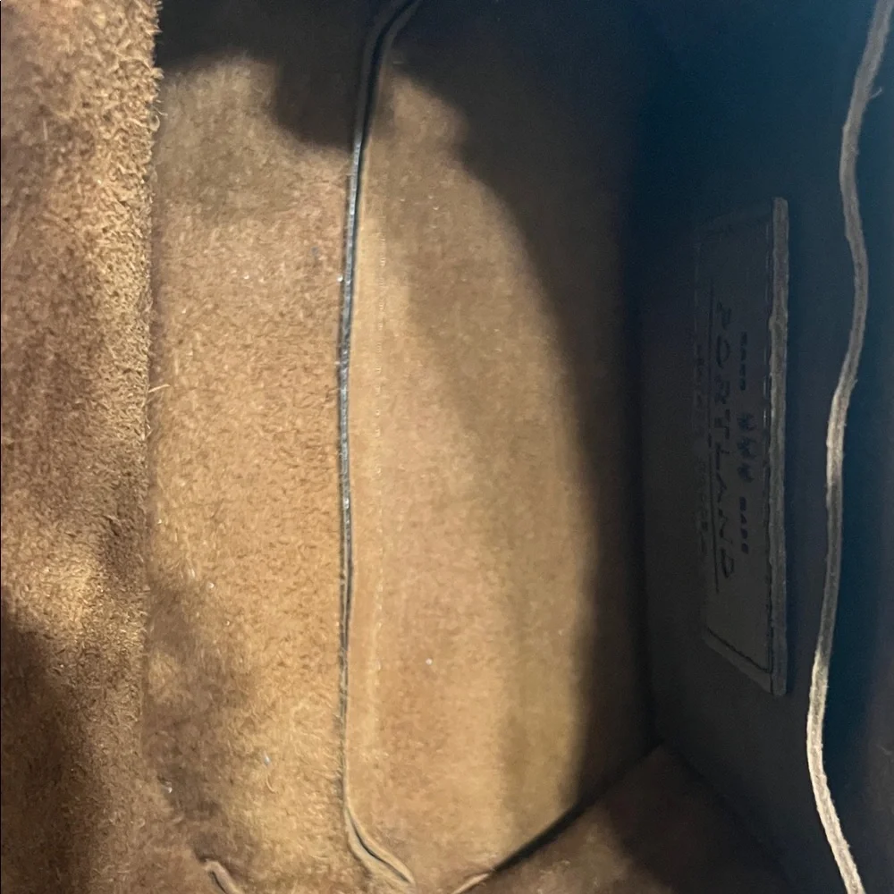 Portland Leather Dark Brown Leather Tote with Crossbody Strap, size Medium - Picture 8 of 9